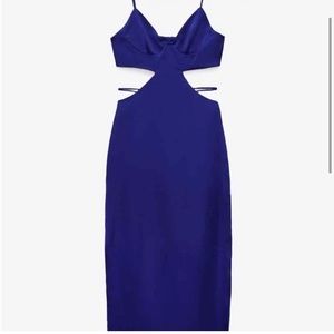 Zara Blue Satin Slip Dress